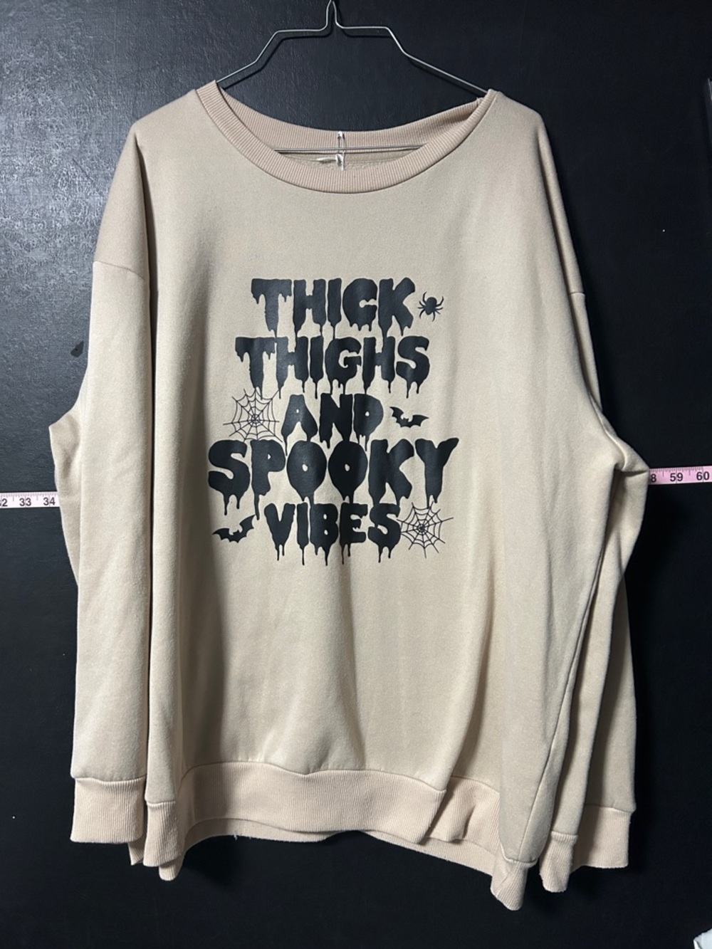 thick thighs & Spooky vibes crewneck